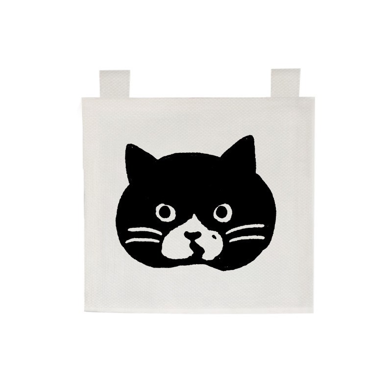 简约手绘可爱猫咪门帘隔断布帘厨房挂饰免打孔挂饰短帘飘窗小窗帘