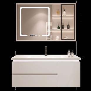 定 制智能浴室柜陶瓷一体盆65/75CM85/95公分105/115厘米洗漱台盆