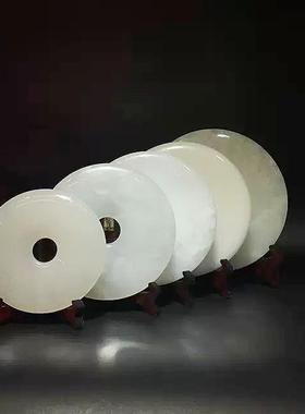 白玉平安扣摆件电影电视剧和氏璧道具客厅玄关中式装饰酒柜摆设