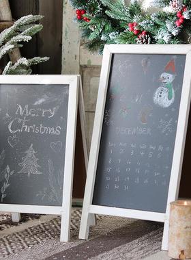 实木小黑板支架式记事留言板花店咖啡厅门口菜单落地展示牌装饰牌