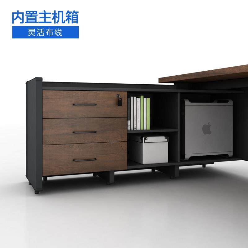 工业风老板办公桌简约现代经理桌椅组合转角主管台总裁办公室家具,商业/办公家具,大班台/主管桌,淘宝优惠券,粉丝福利购,淘宝优惠卷