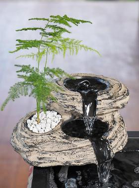 汉云堂中式桌面流水摆件创意办公书架茶几室内小喷泉装饰景观