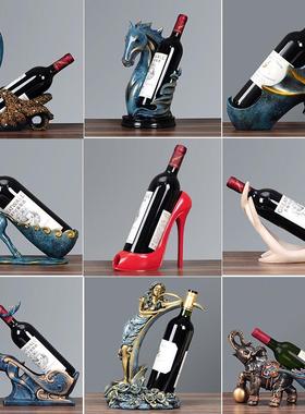 创意天鹅红酒架摆件欧式葡萄酒瓶架客厅桌餐酒柜装饰品礼物送礼