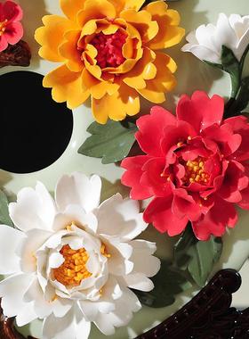 平安扣摆件玉瓷新中式家居客厅玄关电视柜酒柜装饰品招财乔迁礼物