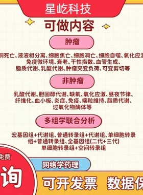 生信分析SCI 生物实验 NHANES 单细胞测序 FAERS 转录组 TCGA GEO