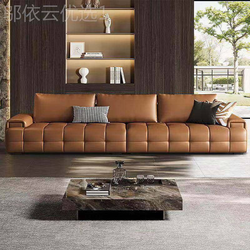意式极简劳伦新斯真沙发简约现代2025款头层000牛皮沙客厅直排皮