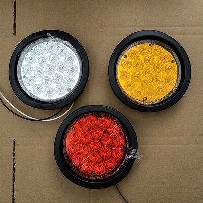 半挂车货车尾灯24v中集皮碗灯圆形煞车灯方向灯倒车灯防追尾灯