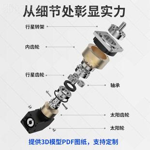 A电机0齿轮8 kt行星减速0机429 57步进0度直角换向器13伺服PLF
