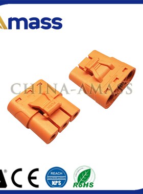 AMASS 艾迈斯 纯紫铜LCC40-M/F锂电池智能设备连接器公母对接头