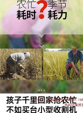 小麦收割机水稻家用器农用小AFL割谷机电割麦神充式山区玉米除型