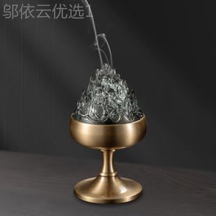 饰茶道香薰山 黄铜璃艺博炉GXALKJ复古禅意香炉摆琉件防锈工家居装