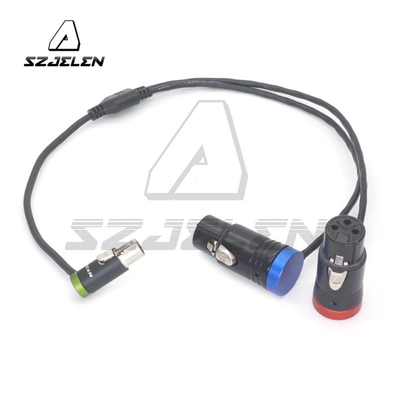 TA5F迷你XLR5针 转 双 短XLR 3针母头 Zaxcom qrx200音频转换线