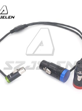 TA5F迷你XLR5针 转 双 短XLR 3针母头 Zaxcom qrx200音频转换线