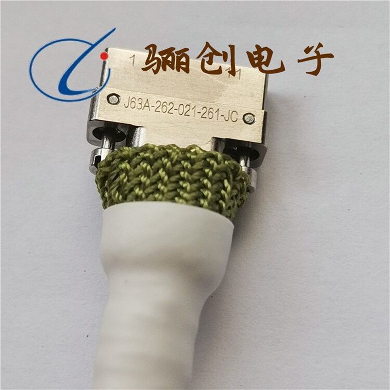 J63A矩形连接器J63A-262-021-261-JC-30CM线长可定制带锦纶丝套