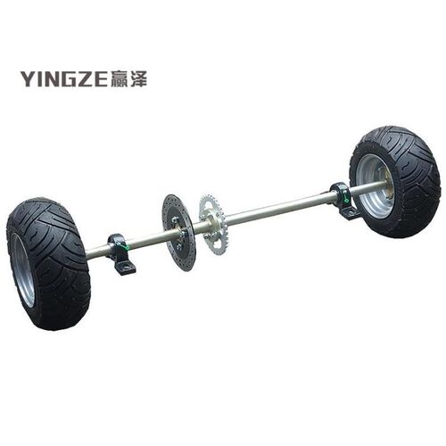 自制漂移四轮三轮卡丁车摩托改装配件后悬挂拖车后桥后轴6寸光胎