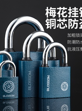梅花锁纯铜锁芯锁铜芯锁蓝色防水防锈锁户外锁柜子仓库铁量大从优