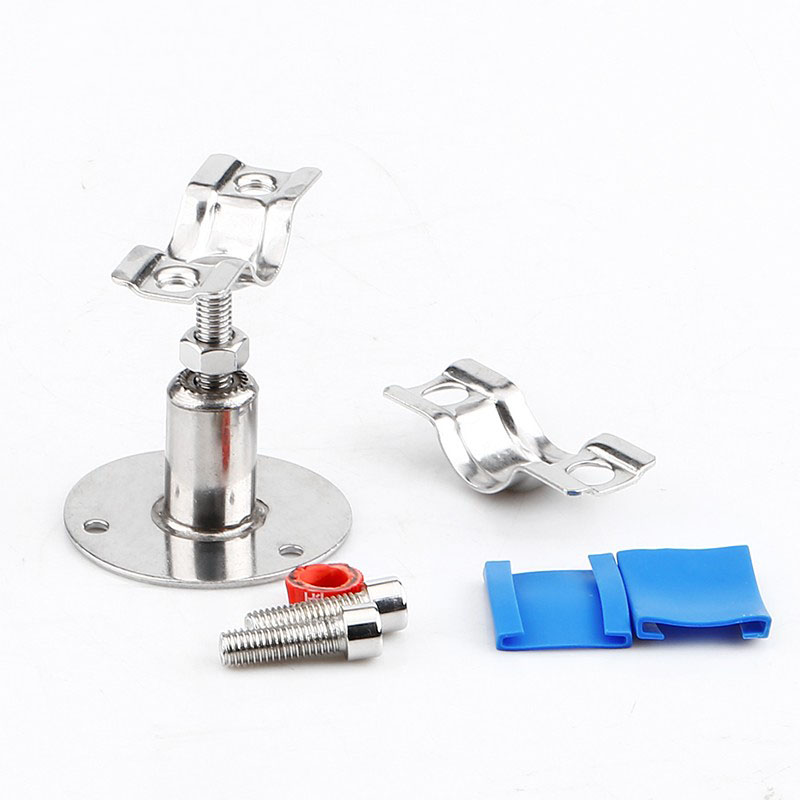 可调节管支架304不锈钢伸缩式紧固圆管管夹管码管卡管箍管托50高