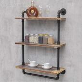 客厅厨房家用展示架 美创意工式 业壁VLW风置实物架 复古水管铁艺
