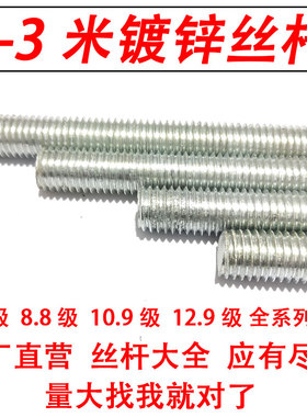 镀锌国标牙条 丝杆 通丝 螺杆 螺纹杆 M6M8M10M12M14M16M18M20