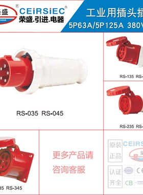 正品CEIRSIEC荣盛插头插座5芯63A/125A插头插座RS035/RS335/RS135