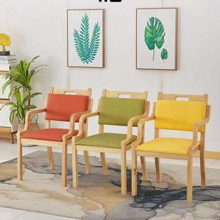 老养老DBP院实木餐桌椅康养化敬老院家出租房橡胶木手椅拆扶装 用