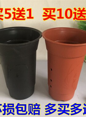 兰花盆塑料专用加厚仿紫砂带孔透气兰特价黑白红色兰花花盆