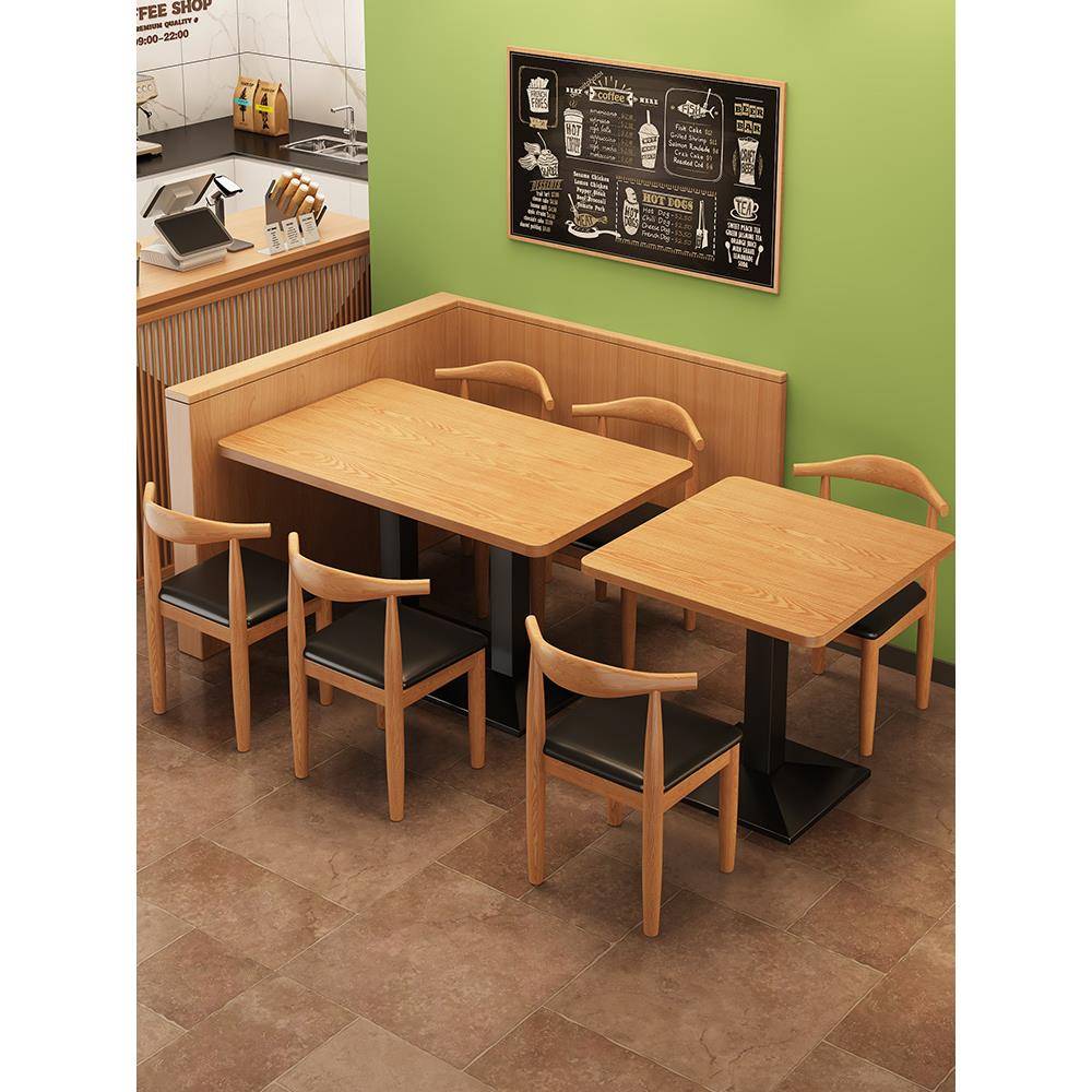 桌子餐饮商用餐厅饭店面馆烧烤小吃早餐快餐米线粉店专用桌椅组合