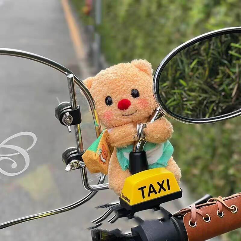 黄油熊磁性电池摩托车头狗装饰配件Amayadi电动汽车娃娃配件