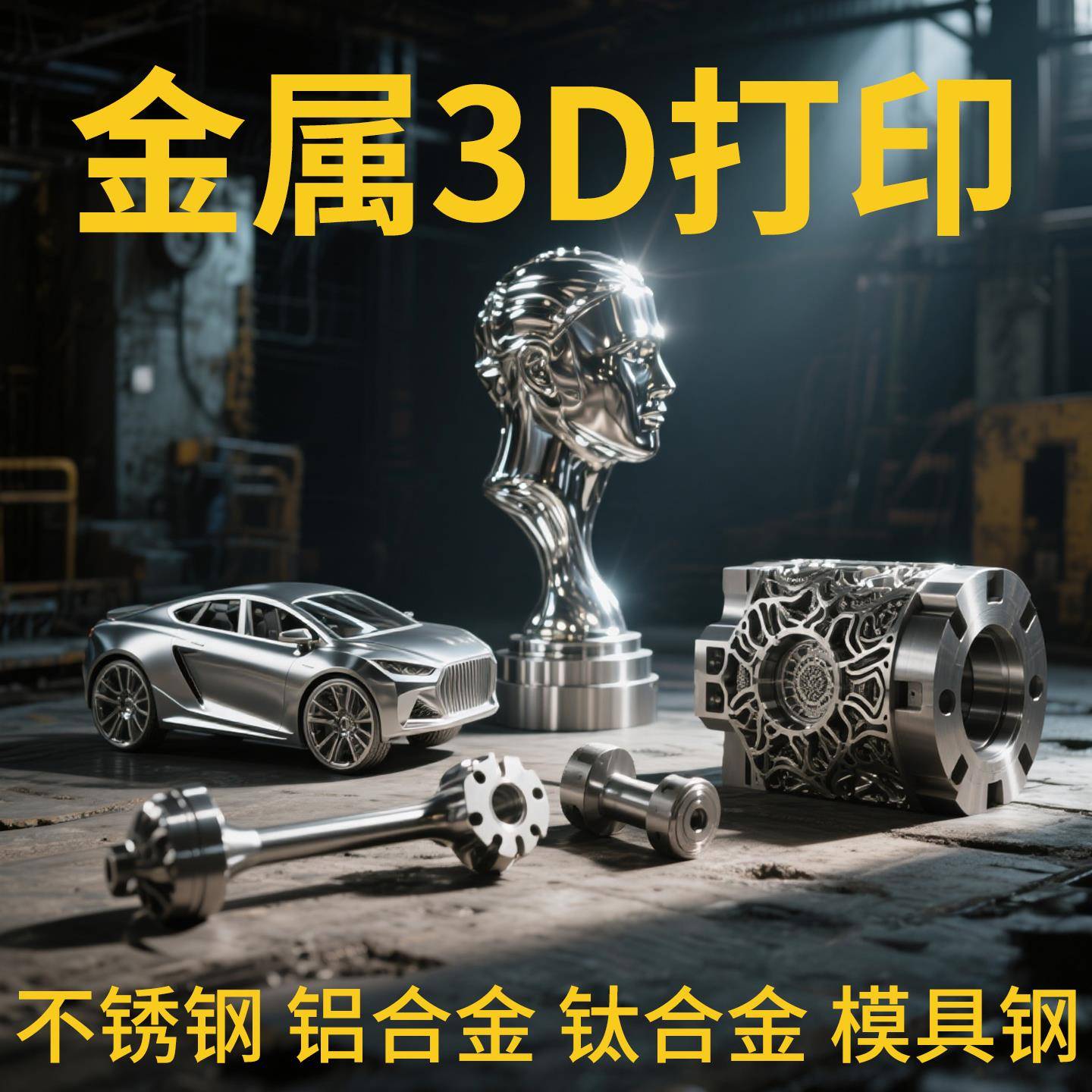 金属3d打印服务模型定制手板打样工业级SLM不锈钢铝合金CNC机加工