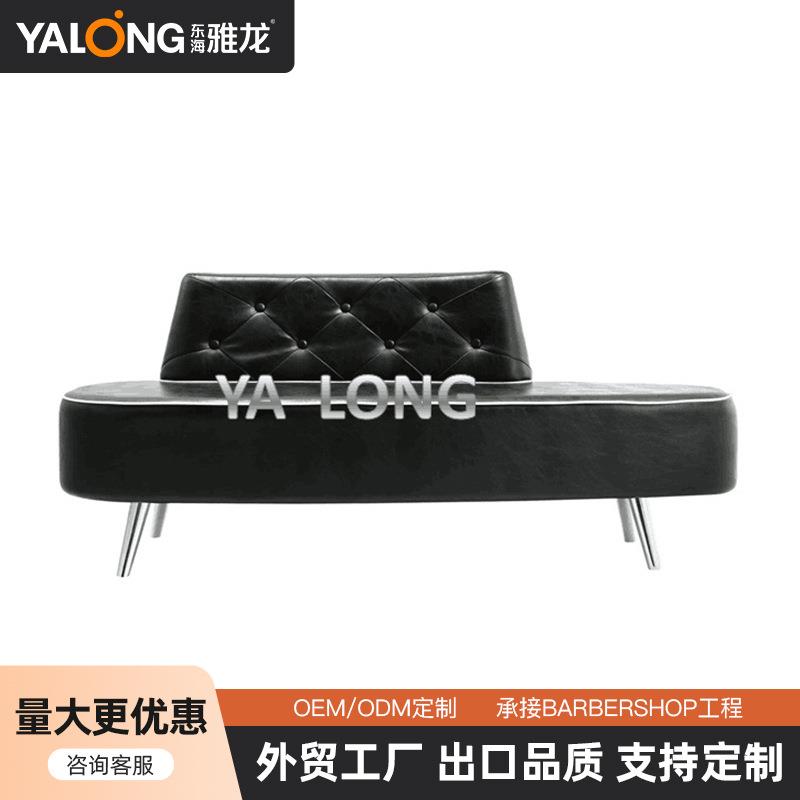 发廊客人长条等待椅子美发店休息区沙发理发店沙发等候椅