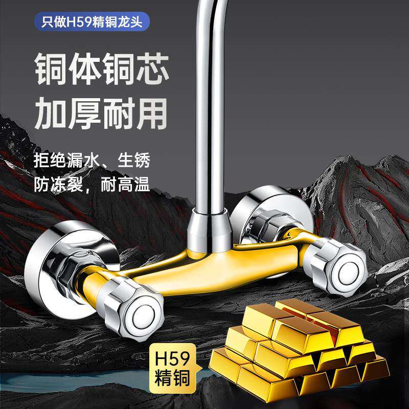 厨冷入房墙式热水龙头洗菜42209盆水槽阳台洗冷衣池混水阀拖把池