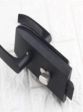 黑色玻璃门锁办公室隔货断门AFZ锁推拉门锁锁拉带手新品现包大邮