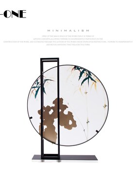 rzone/新中式水墨纹理亚克力摆件样板间客厅桌面玄关软装家居饰品