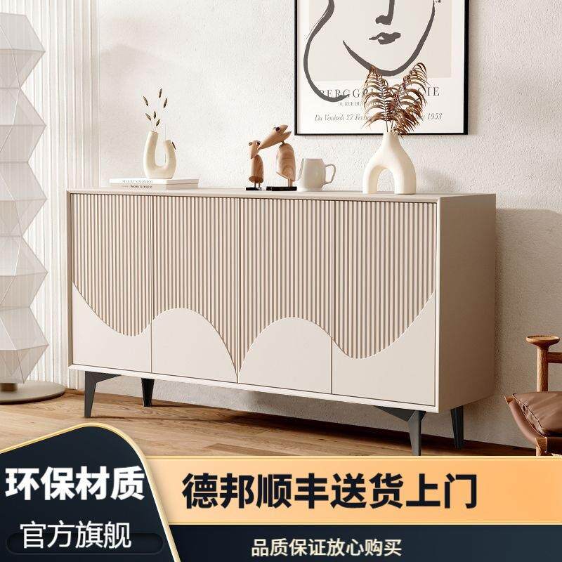 鞋柜家用门口奶5油新款202风爆款轻奢岩关板ISL入户门大容量收纳
