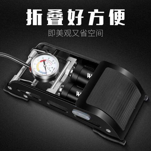骑式者脚踩高压打气筒带携气压表便篮球自行车NAL汽西车充气泵其