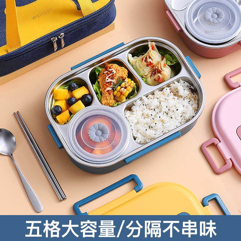 34不锈钢儿园分格盘家用创意儿餐童宝宝卡通幼防摔LFP0大人食堂餐