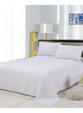 EVWl纯白色床宾馆酒单店双人床单客旅馆栈民宿床上l用品学生宿舍