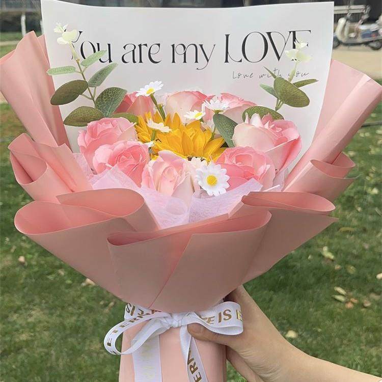 玫瑰仿真花永生花玫瑰花成蜜品束送女友母男友闺父亲节毕业CSF礼