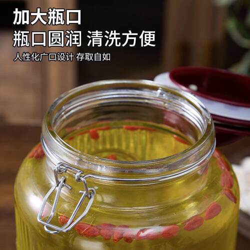 泡提酒DET专用玻璃瓶封加厚手玻专用瓶全闭密封罐带水龙头泡酒璃