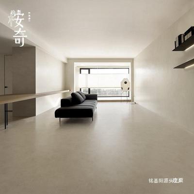 石SPC塑锁扣地板侘寂奶油纯色微防水泥家用PVC风石晶LMT卡扣式地