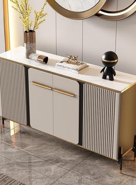 轻岩板餐边柜奢客厅墙FNK玄柜关现代简约酒柜靠储物柜子