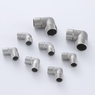 304不锈钢弯头双外螺纹90度直角弯头4分6分加长管件接头可定制