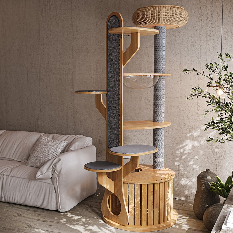 喵赞仙人掌猫爬架猫窝猫树一体网红立式不占地大型太空舱橡胶实木