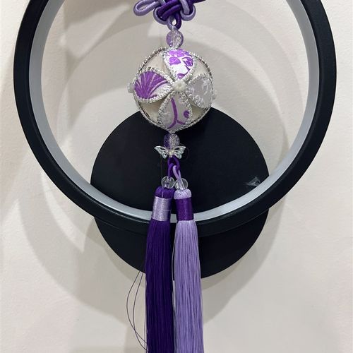 广西民族特色手工中国结双流苏绣球挂件刺绣成品纪念品4公分