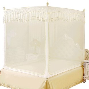 1.2米2米1.5m1.8m床家用免安装 防摔蚊帐蒙古包坐床式 公主风纹账