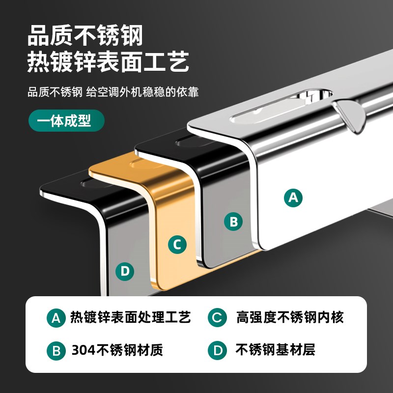 适用华凌空调外机支架大1.5P2P3匹挂架加厚304不锈钢三角铁架子