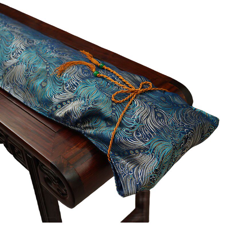 古琴盖布 系带古琴罩可挂墙丝绸防尘罩织锦琴罩 古琴专用防尘盖布