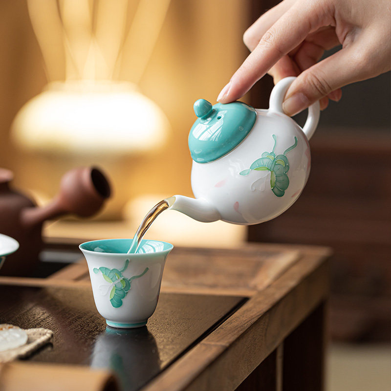 皓澜庭复古陶瓷茶壶梨型壶