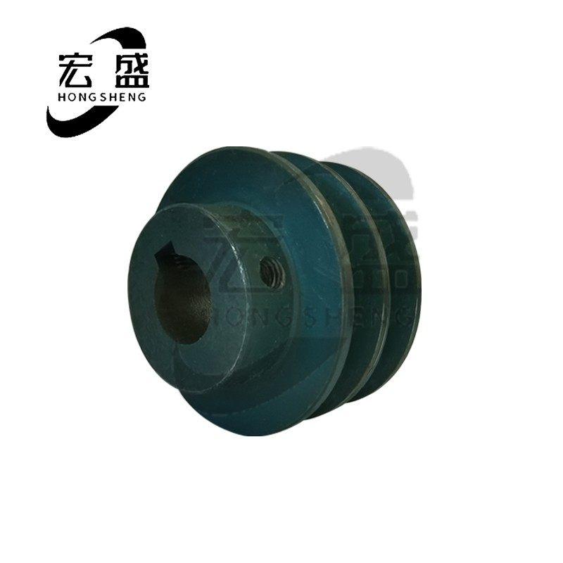 成品三角皮带轮 B型 双槽 B2 内孔28 L 键槽8  电机铸铁皮带轮