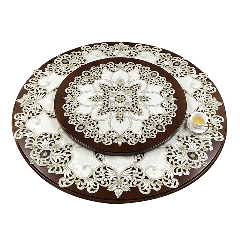 圆桌布圆b茶几盖巾布艺刺绣绣花欧式美式中式圆形台布桌垫祥云卷